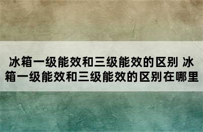 冰箱一级能效和三级能效的区别 冰箱一级能效和三级能效的区别在哪里